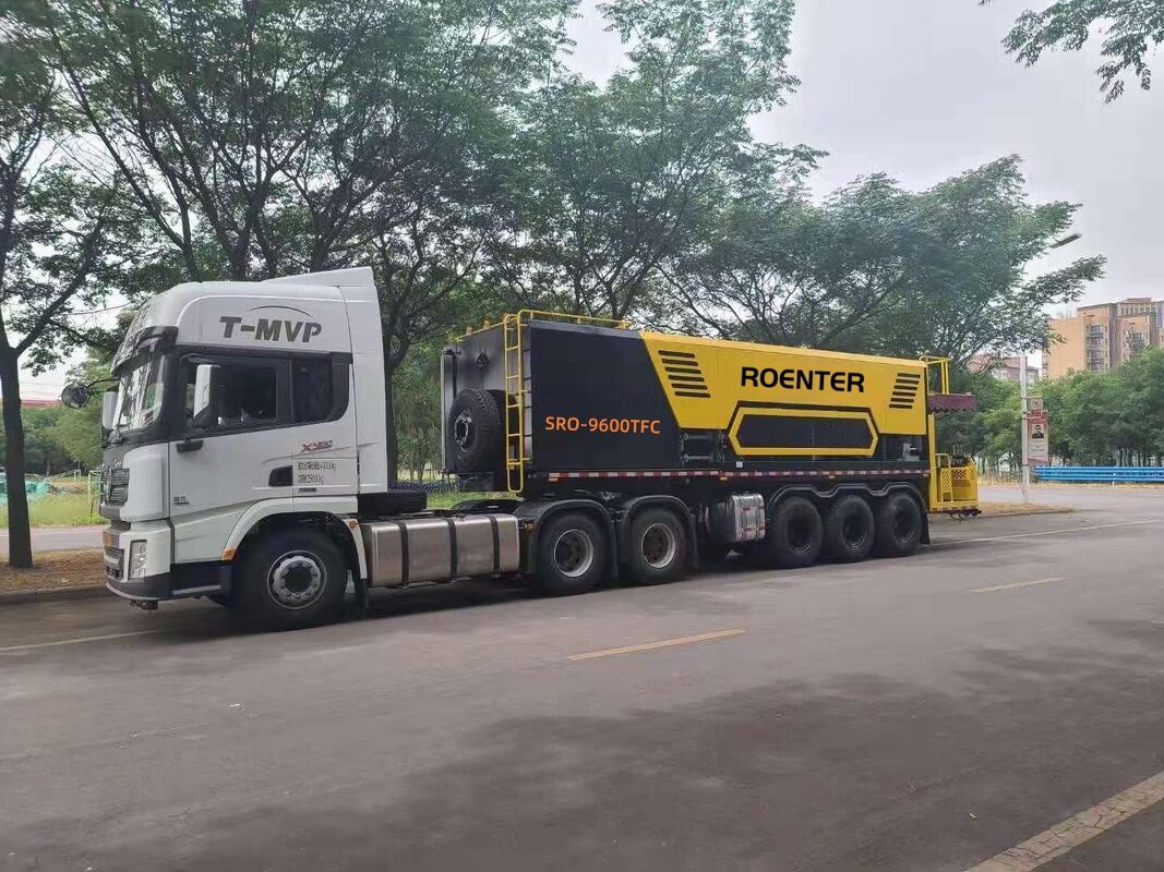 Pavimentadora de micro superfície inteligente tipo reboque SRO-9600TFC, pavimentadora de vedação de lama para manutenção de estradas de asfalto