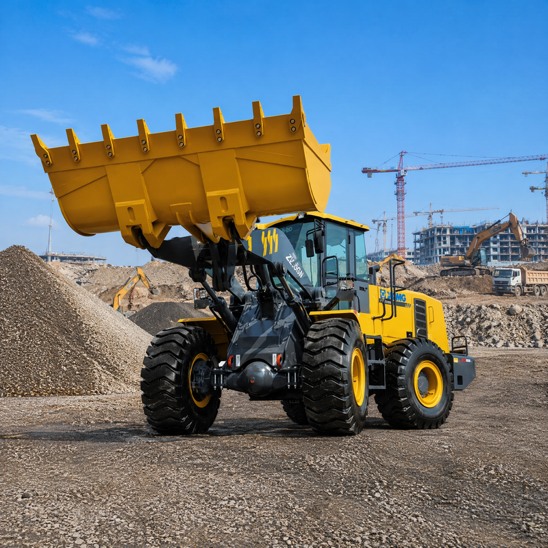 XCMG ZL50GN Carregador de rodas frontal de 5 toneladas 3.2m3 Construção de baldes Carregador pesado