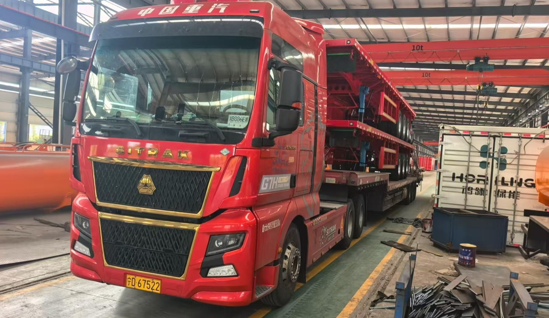 Semirreboque de plataforma reta de 12,5 metros e 3 eixos com viga reta personalizada de fábrica, reboque de carga de contêiner para serviço pesado para venda